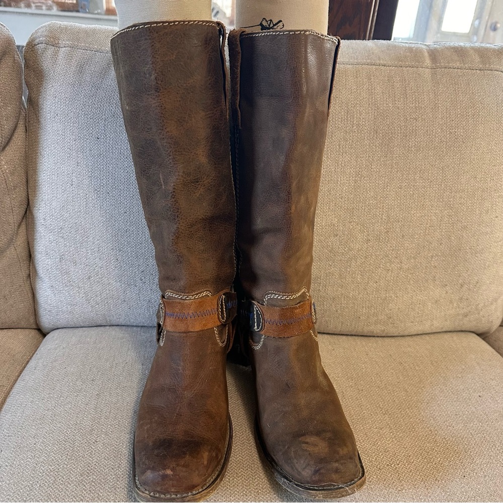 Bed Stu Roma Harness Boots Rugged Brown Leather Pull On Bottle Opener Classic - Picture 6 of 12